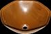 Vessel Sinks, Madera Hermosa Dark Brown Glass, Heptagon Vessel Sink