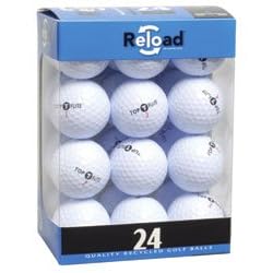 Professional Golf Reload Recycled Golf Balls: Box of 24 Premium Top-Flite or Pinnacle Long