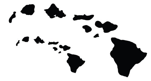 Hawaiian Island Chain Vinyl Decal Hawaii Stickers Black