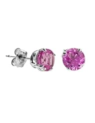 1 CT Pink Sapphire Stud Earrings 14K Gold (I1-I2 Clarity)