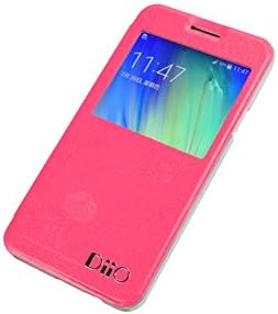 Samsung Galaxy A3 Case,ultra-thin Fashion Simple Luxury High Quality Smart Window View Premium Pu Leather Cover Case for Samsung Galaxy A3 (Red)