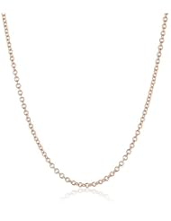 14k Italian Rose Gold Rolo 2mm Chain Necklace, 18"