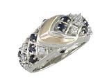 Carriean - size 13.25 14K Gold Sapphire & Diamond Ring - B0002HGGHM