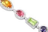 14KT White Gold 15.20cttw. Multi-Sapphire & Diamond Bracelet