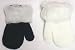 Set of Two White and Black Magic Mittens Trimmed with White Fur Cuff for Infants Ages 0-6 Months