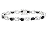 21 Carat Sapphire and White Topaz Sterling Silver Bracelet