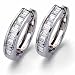 Jewelry : 14kt White Gold Enchanting Baguette Diamond Hoop Earrings