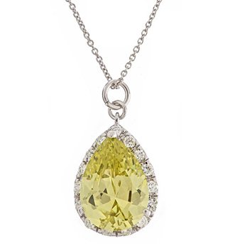 Celebrity Silver Peridot Teardrop Pendant