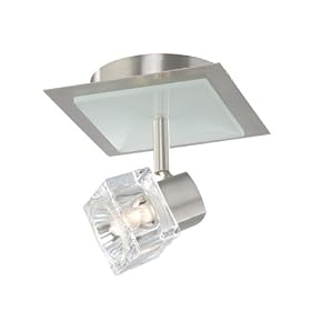 Cube Spot Light - 1 Light Track Spot Lighting Fixture - Brushed Nickel - Clear Glass -... by Vaxcel Lighting