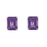10k White Gold Amethyst Earrings