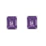10k White Gold Amethyst Earrings