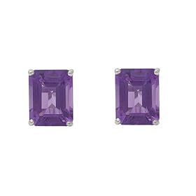 Buy 10k White Gold Amethyst Earrings by Amazon.com Collection