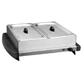 Deni 15200 Stainless-Steel 2-Section Buffet Server and Warming Tray by Deni