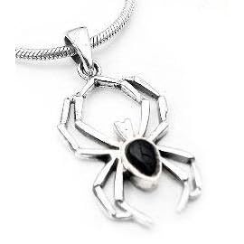 Buy Black Onyx Widow Sterling Silver Spider Pendant Charm by Silver Insanity
