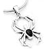 Black Onyx Widow Sterling Silver Spider Pendant Charm