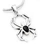 Black Onyx Widow Sterling Silver Spider Pendant Charm