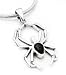 Black Onyx Widow Sterling Silver Spider Pendant Charm