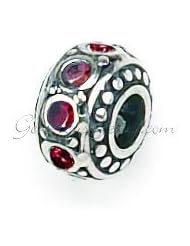 Silver Birthstone January Wheel Zable Bead BZ1050