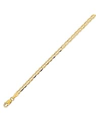 14K Solid Yellow Gold Mariner Chain Bracelet 3.5mm (1/8 in.) - 7 in.