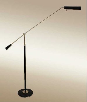 Satin Nickel Finish Swing Arm Piano Floor Lamp