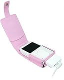 Noreve Tradition Pink Leather Case For Creative Vision:M With Removable Belt Clip And Snap Closure
