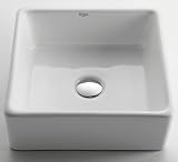 KRAUS KCV-120 Square Ceramic Sink, White