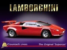 FRENCH VINTAGE METAL SIGN 30x20cm SUPER CAR LAMBORGHINI COUNTACH LP400S