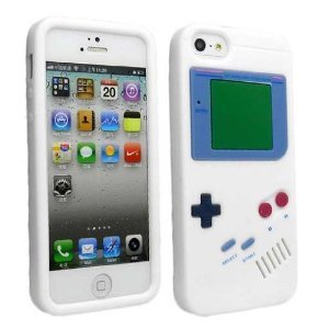 i3C Accessories (TM) Game Boy Gameboy Silicone Case For iPhone 5 5G 5TH White