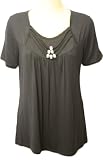 New Ladies Plus Size Short Sleeve Stretch Gathered Ringlet Strap Square Neck Top Womens Sizes 14 - 22
