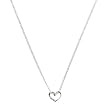 15" Sterling Silver Open Heart Slide Pendant Necklace