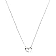 15" Sterling Silver Open Heart Slide Pendant Necklace