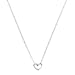 15" Sterling Silver Open Heart Slide Pendant Necklace