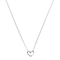 15" Sterling Silver Open Heart Slide Pendant Necklace