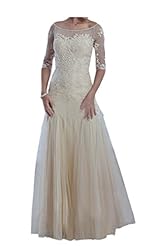 Lace  Charmeuse  Ball Gown Prom Dress/Wedding Party Dress 