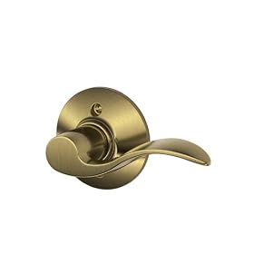 Schlage F170ACC609RH Accent Right Hand Dummy Lever, Antique Brass