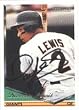 Darren Lewis, San Francisco Giants, 1994 Topps Autographed Card
