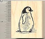 Small Penguin Rubber Stamp - Wood Mounted