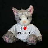 Plush Stuffed Cat (Kit Kat) toy I Love Pauleta t-shirt