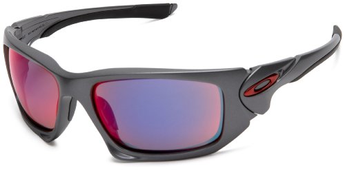 Oakley Scalpel dark grey red iridium Fahrradbrille Sonnenbrille Radbrille