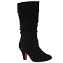 Womens Black Suede Mid Calf Boots