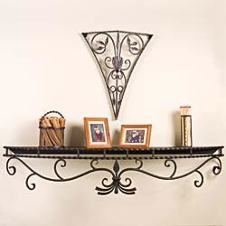 31NIF8nfdTL Wrought Iron Mantel Shelf with Pendant Size: 60