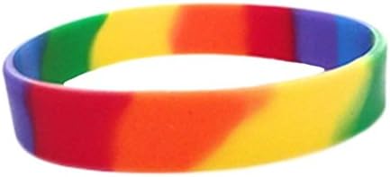 Gay Pride Silicone Bracelet Double Rainbow