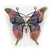 Sterling Silver Marcasite and CZ (Cubic Zirconia) Enameled Butterfly Pin