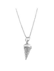 Sterling Silver Three Dimensional Ice Cream Cone Necklace