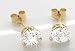 Certified 0.45 Carat H SI1 Round Cut Stud Diamond Solitaire Earrings in 18ct Solid Yellow Gold