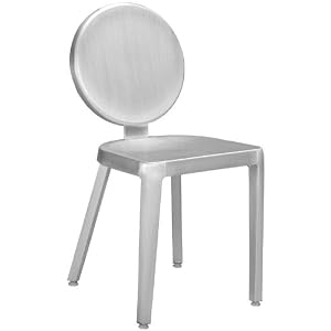 Samantha Side Chair, 32.5Hx20W, BRUSHD ALUMINUM