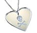 Emma Brite Heart and Skull Necklace (Silver)