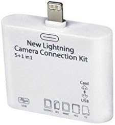 Lanfeld 5 in 1 OTG Adapter 8 PIN to USB 2.0 Female, Ms/sd/ Tf/ M2 Smart Card Reader Combo Camera Connection Kit for Apple Ipad 4/ Ipad 5 (Ipad Air)/ipad Mini /Ipad Mini 2 --White