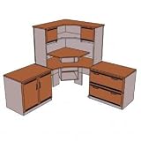 Metropolitan Cherry Corner Computer Desk from the ProFlex Collection