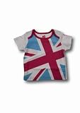 London 2012 Olympics Babies Union Jack T-Shirt for 6 - 9 Months (White/ Magenta)